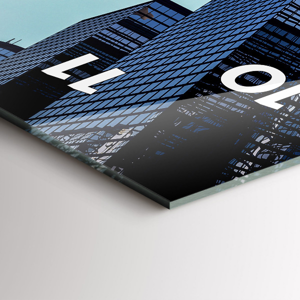 Vertical wall clock Airplane over buildings