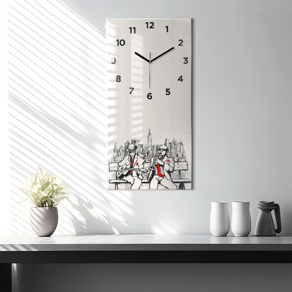 Vertical wall clock Jazz in New York