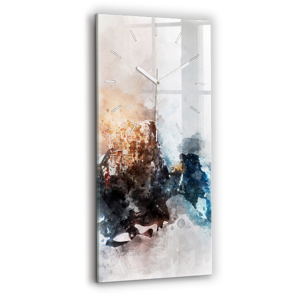 Vertical wall clock Abstract faces