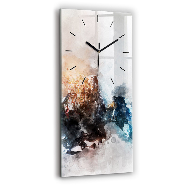 Vertical wall clock Abstract faces