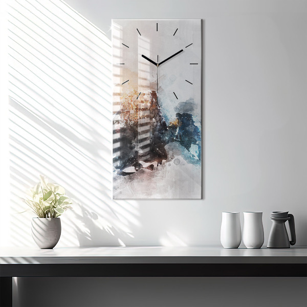 Vertical wall clock Abstract faces