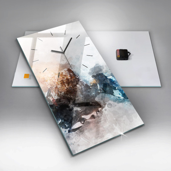 Vertical wall clock Abstract faces