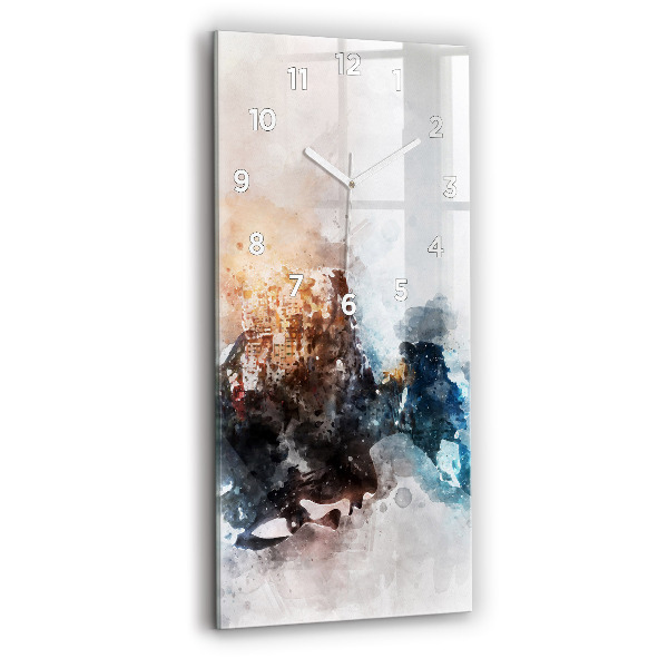 Vertical wall clock Abstract faces