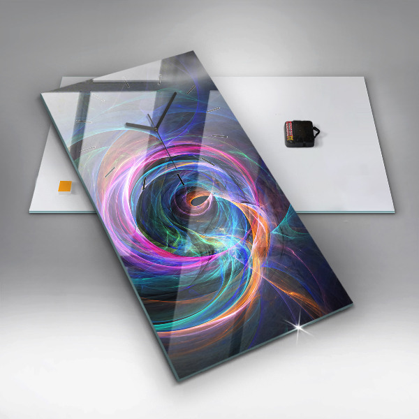 Vertical wall clock Colorful Fractal