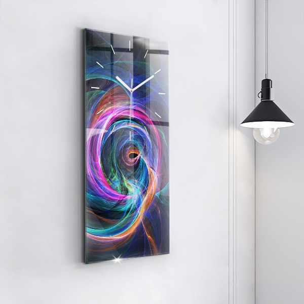 Vertical wall clock Colorful Fractal