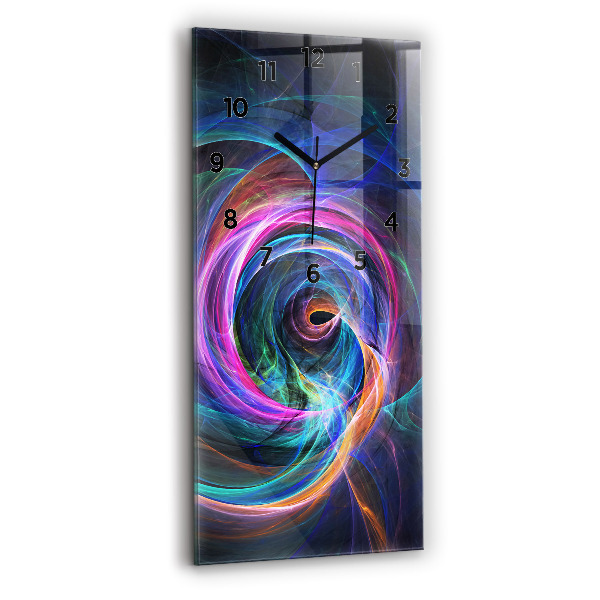 Vertical wall clock Colorful Fractal