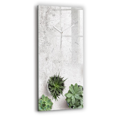 Vertical wall clock Ornamental plants