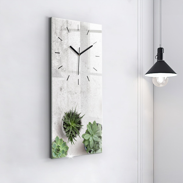 Vertical wall clock Ornamental plants