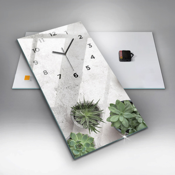 Vertical wall clock Ornamental plants