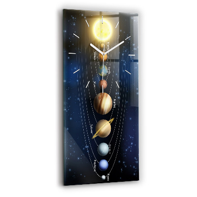 Vertical wall clock Solar system
