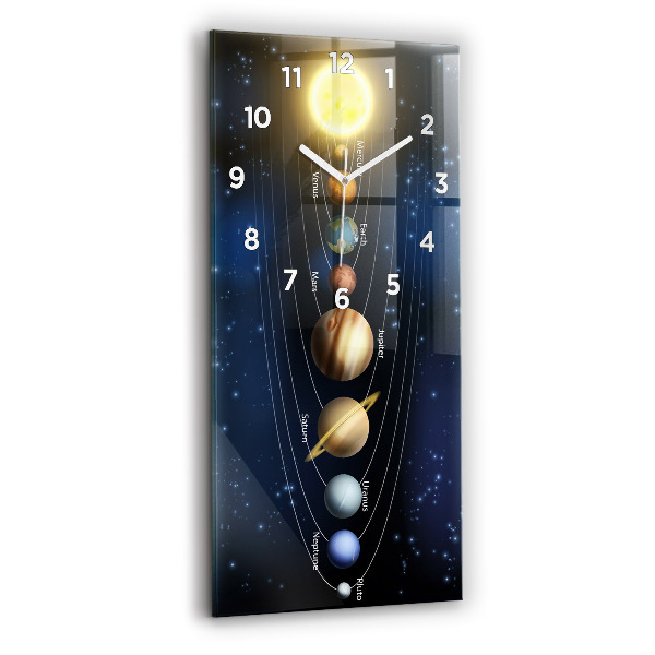 Vertical wall clock Solar system