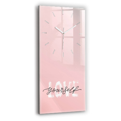 Vertical wall clock The inscription Love yourself