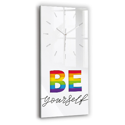 Vertical wall clock The inscription Be yourself