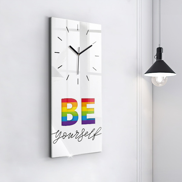 Vertical wall clock The inscription Be yourself
