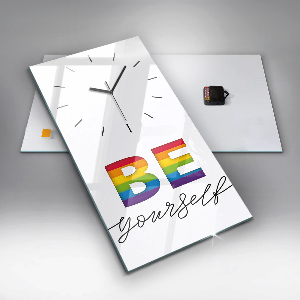 Vertical wall clock The inscription Be yourself