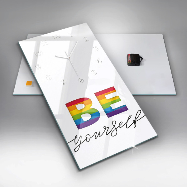 Vertical wall clock The inscription Be yourself