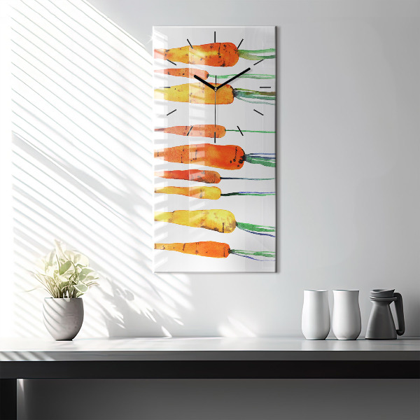 Vertical wall clock Carrot illustration