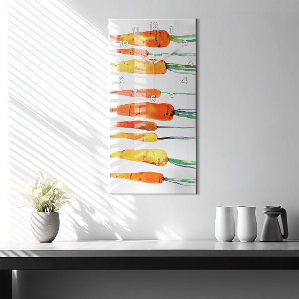 Vertical wall clock Carrot illustration