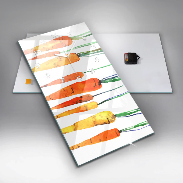 Vertical wall clock Carrot illustration