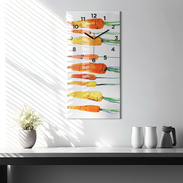Vertical wall clock Carrot illustration