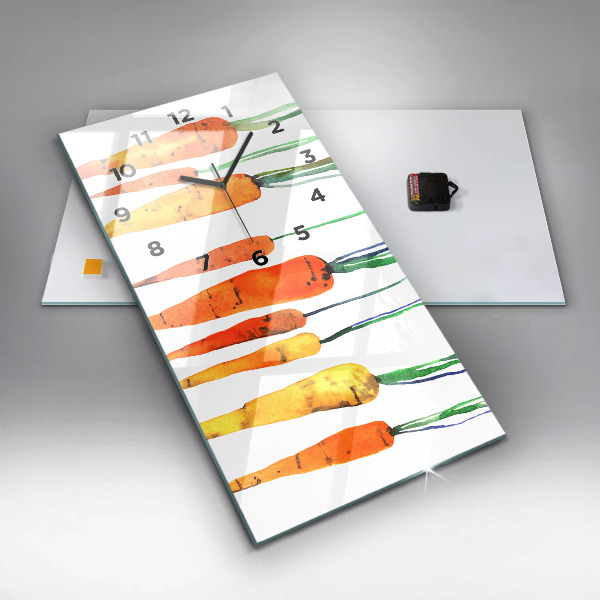 Vertical wall clock Carrot illustration