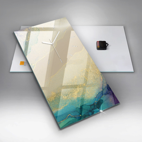 Vertical wall clock Abstraction of colors