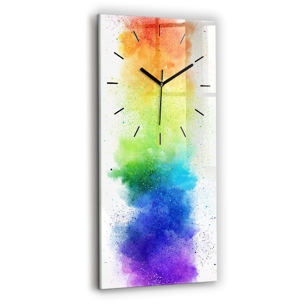 Vertical wall clock Abstract rainbow