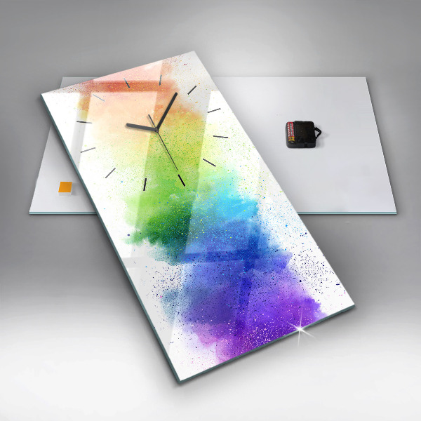 Vertical wall clock Abstract rainbow