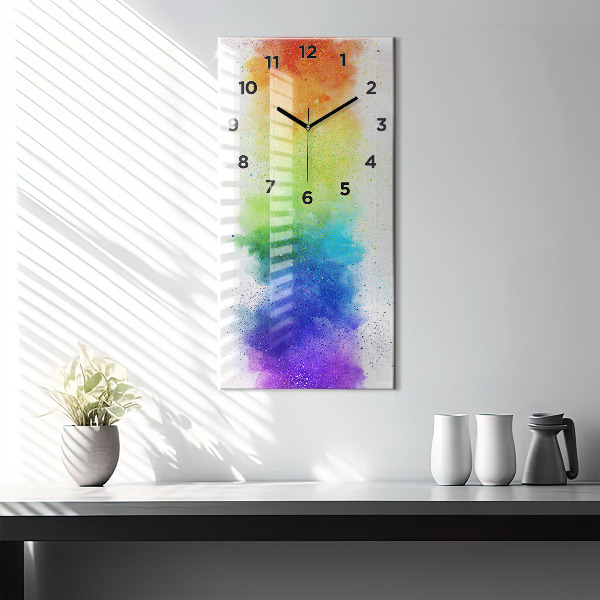 Vertical wall clock Abstract rainbow