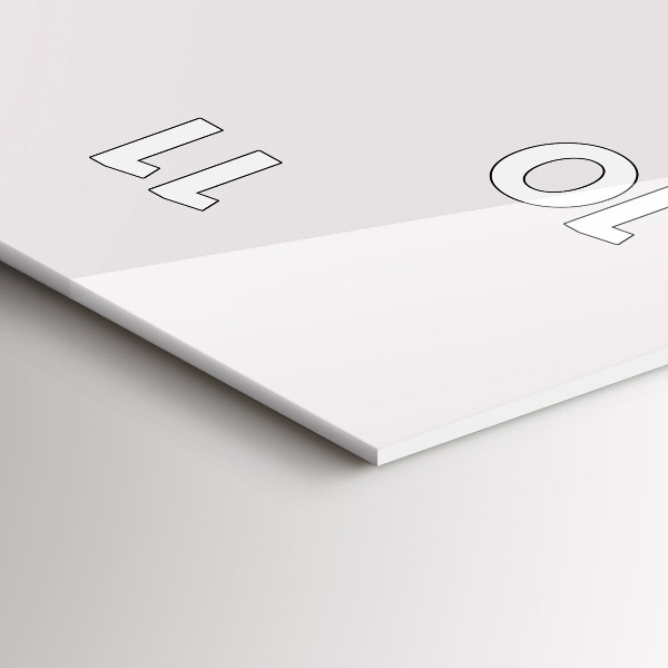 Vertical wall clock Rhinoceros line art