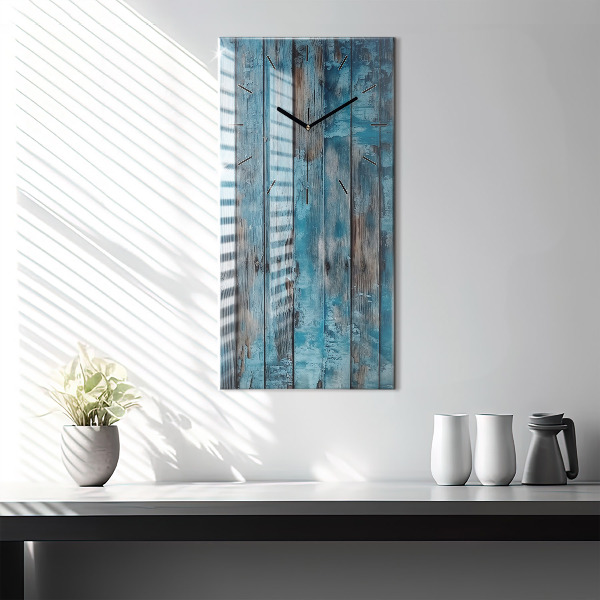 Vertical wall clock Blue boards