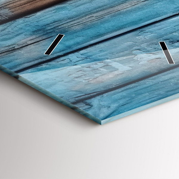 Vertical wall clock Blue boards