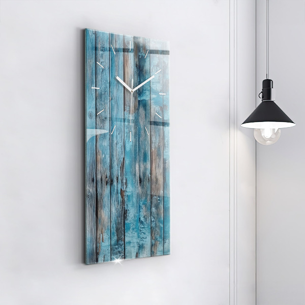 Vertical wall clock Blue boards