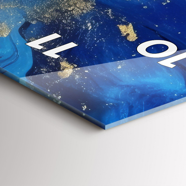 Vertical wall clock Blue marble