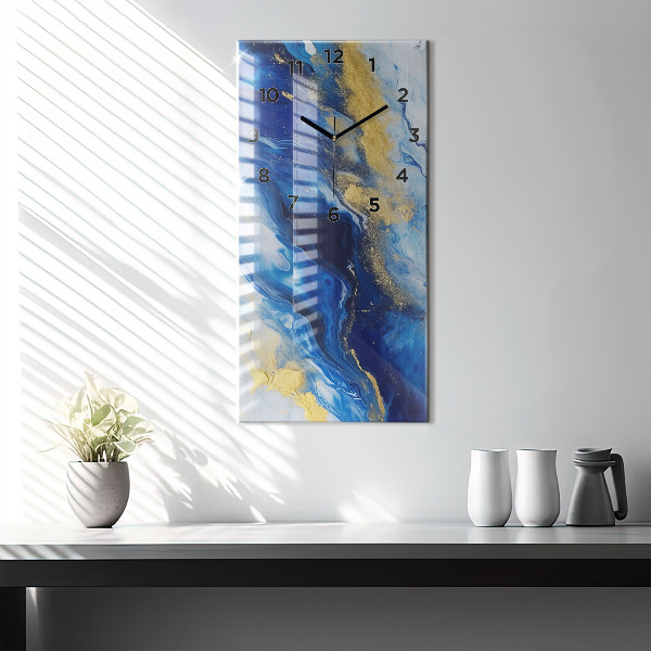 Vertical wall clock Blue marble