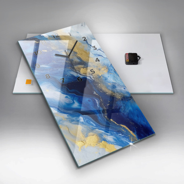 Vertical wall clock Blue marble