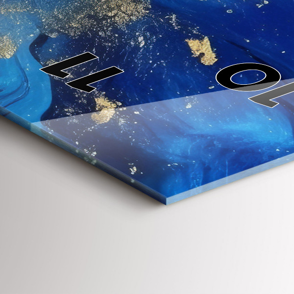 Vertical wall clock Blue marble