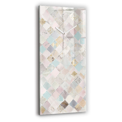 Vertical wall clock Colored tiles