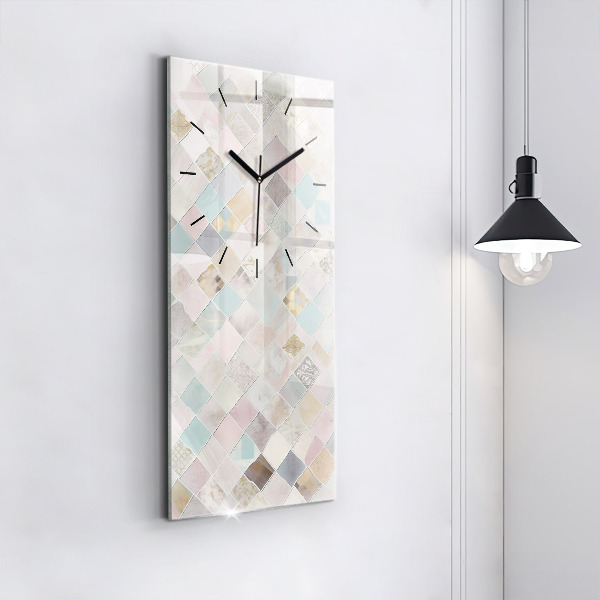 Vertical wall clock Colored tiles