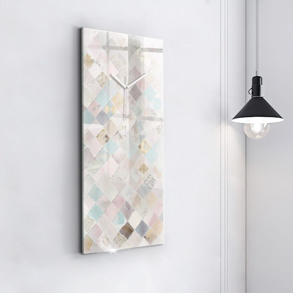 Vertical wall clock Colored tiles