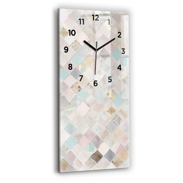 Vertical wall clock Colored tiles