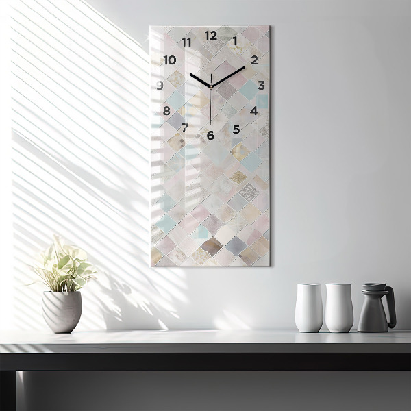 Vertical wall clock Colored tiles