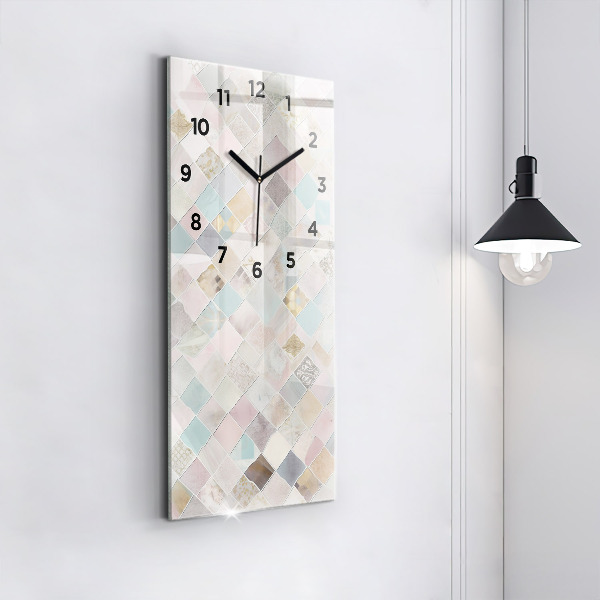 Vertical wall clock Colored tiles