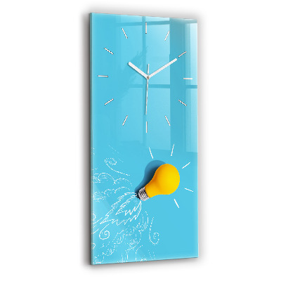 Vertical wall clock Light bulb drawing