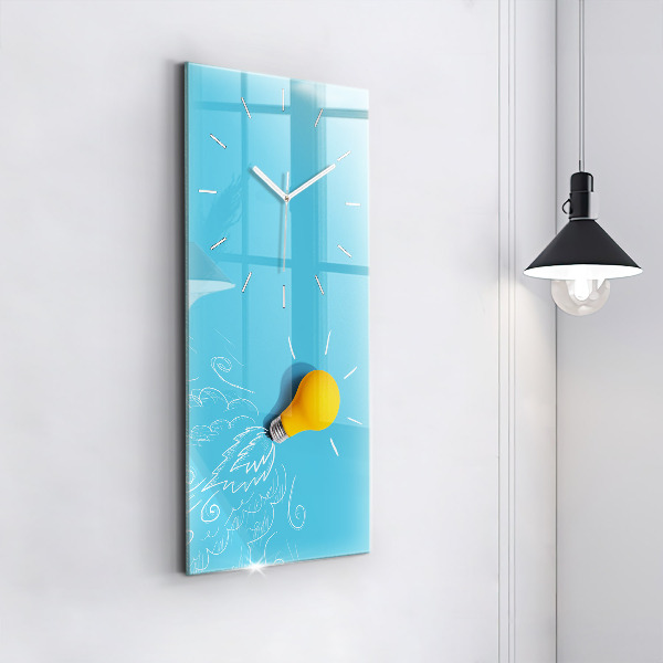 Vertical wall clock Light bulb drawing