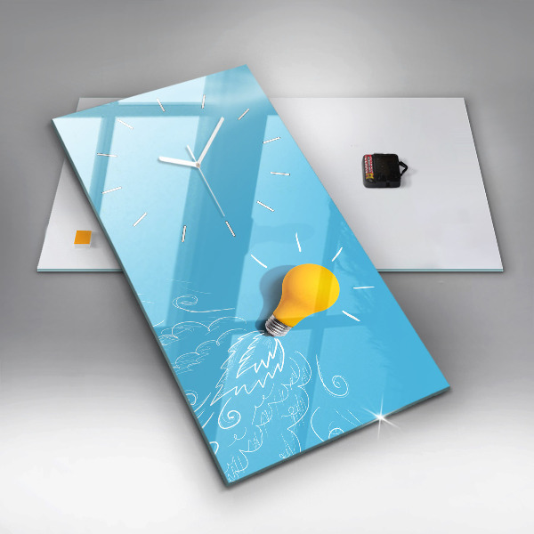 Vertical wall clock Light bulb drawing