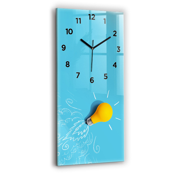 Vertical wall clock Light bulb drawing