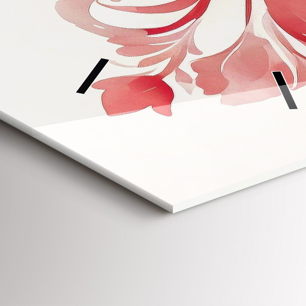 Vertical wall clock Red flowers