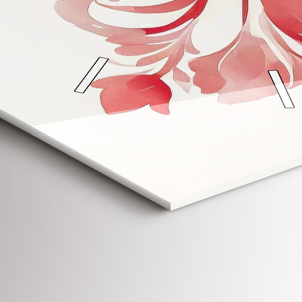 Vertical wall clock Red flowers