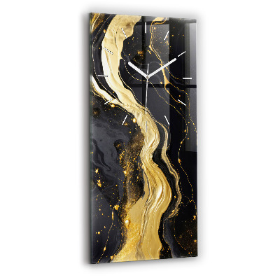 Vertical wall clock Gold marble